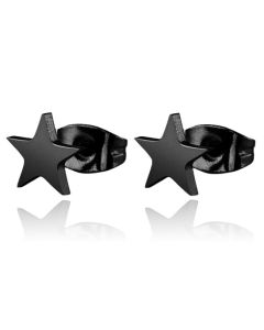 Cilla Jewels oorknoppen Edelstaal Ster Zwart