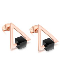 Cilla Jewels oorknoppen Edelstaal Triangle Rosegoud Verguld