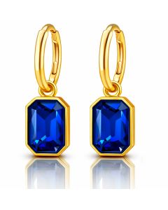 Cilla Jewels Oorringen Goudkleurig Blauw Kristal