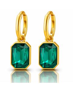 Cilla Jewels Oorringen Goudkleurig Groen Kristal