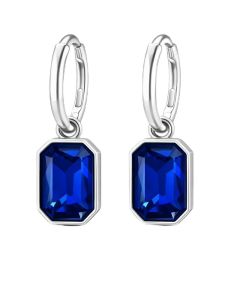 Cilla Jewels Oorringen Zilverkleurig Blauw Kristal