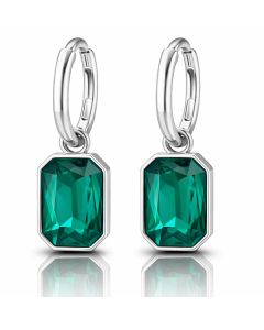 Cilla Jewels Oorringen Zilverkleurig Groen Kristal