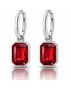Cilla Jewels Oorringen Zilverkleurig Rood Kristal