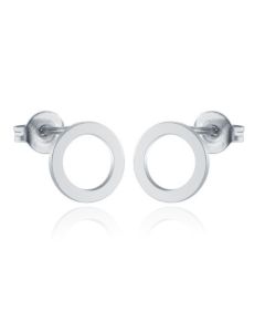Cilla Jewels oorstekers Edelstaal Open Circle Zilverkleurig