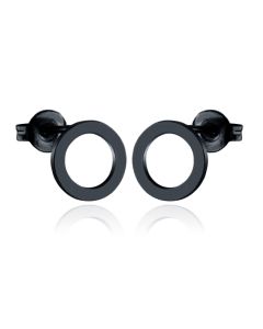 Cilla Jewels oorstekers Edelstaal Open Circle Zwart