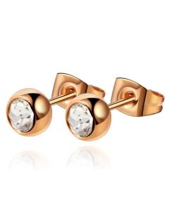 Cilla Jewels oorstekers Rose Edelstaal Transparante steen