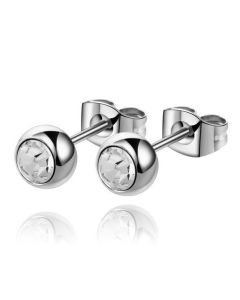 Cilla Jewels oorstekers Zilverkleurig Edelstaal Transparante steen