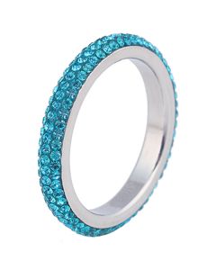 Cilla Jewels ring edelstaal Kristal Blauw