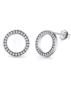 Cilla jewels dames oorknoppen 925 Zilver Open Circle Zilver