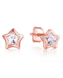 Cilla jewels dames oorknoppen 925 Zilver Zirkonia Stars Rose