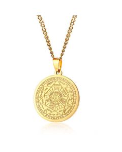 Cubaanse Schakelketting Mannen Goudkleurig Seal of the Seven Archangels