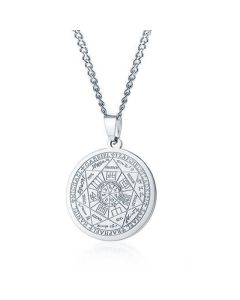 Cubaanse Schakelketting Mannen Zilverkleurig Seal of the Seven Archangels