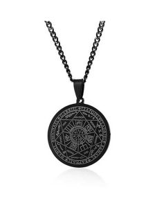 Cubaanse Schakelketting Mannen Zwart Seal of the Seven Archangels
