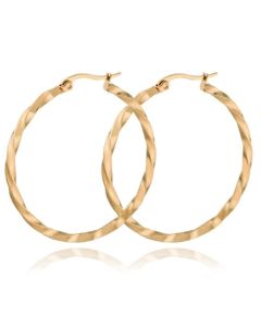 Dames Oorbellen Ringen Goudkleurig Gedraaid Edelstaal - 30mm