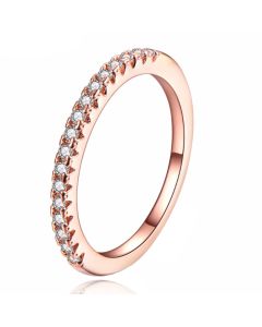 Dames Ring Verguld Edelstaal Rose Kleurig met Zirkonia