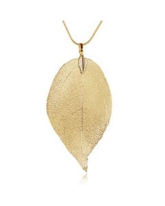 Dames ketting Blad Kettinghanger Leaf Slang Ketting Goudkleurig