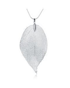 Dames ketting Blad Kettinghanger Leaf Slang Ketting Zilverkleurig