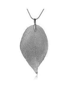 Dames ketting Blad Kettinghanger Leaf Slang Ketting Grijs