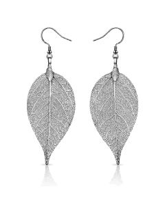 Dames oorhangers Blad oorbellen Leaf Grijs