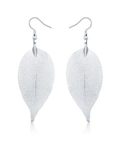 Dames oorhangers Blad oorbellen Leaf Zilverkleurig
