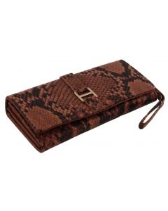 Dames portemonnee Giulliano Snake Print Brown