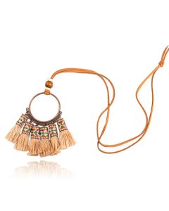 Deja Boho Tassel Ketting - Bruin