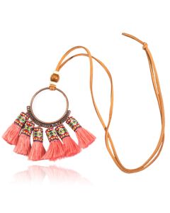 Deja Boho Tassel Ketting - Roze