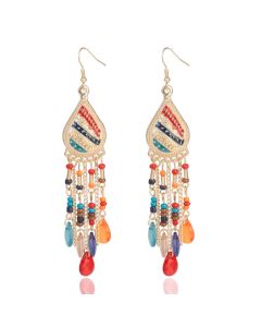 Deja Druppelvormige Tassel Oorbellen - Kristal Multicolor
