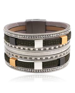 Deja Jewels Meerlaags Armband - Squares Silver
