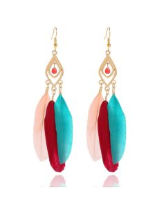 Deja Veer Oorbellen - Roze Rood Blauw