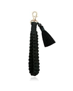Deja Jewels Macramé Gevlochten Sleutelhanger - Zwart
