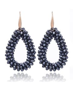 Druppel oorbellen Cilla Jewels Stardust Antraciet Goudkleurig