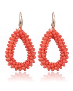 Druppel oorbellen Cilla Jewels Stardust Rood Goudkleurig