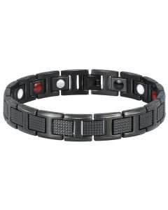 Edelstaal heren armband Magneten Zwart