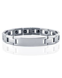 Edelstaal heren armband Tom Jaxon Magneten Graveren Zilverkleurig