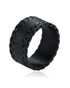 Edelstaal Heren Ring - Double Cuban Wide