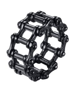 Edelstaal heren ring Bike Chain black