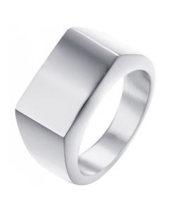 Edelstaal zegelring Zilverkleurig van Mendes Jewelry