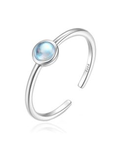 Elegante Elenza Zilveren Ring met Blauwe Maansteen – Stralende Schoonheid voor Dames