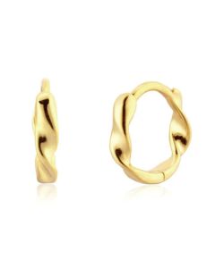 Elenza 925 Zilver Vergulde Golvende Oorringen met 18k Gouden Plating