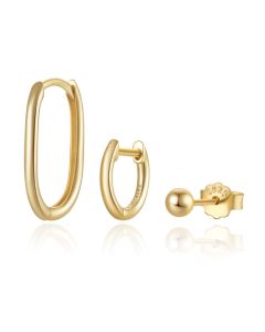 Elenza Drie-in-één Oorbellen Set – Elegant Design in Goud