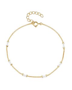 Elenza Goudkleurige Armband met Heldere Stenen in 925 Sterling Zilver