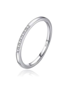 Elenza Sterling .925 Zilveren Band met Subtiele Zirkonia's