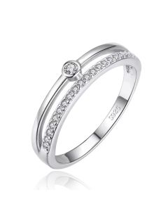 Elenza Sterling .925 Zilveren Solitair Ring met Zirkonia