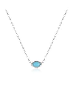 Elenza Zilveren Ketting met Delicaat Turkoois Oog in 925 Sterling Zilver