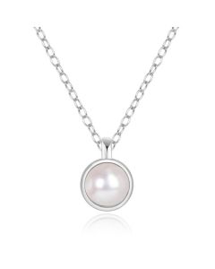 Elenza Zilveren Ketting met Parel in 925 Sterling Zilver