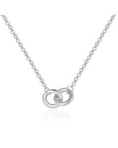 Elenza Zilveren Ketting met Twee Verweven Cirkelvormen in 925 Sterling Zilver