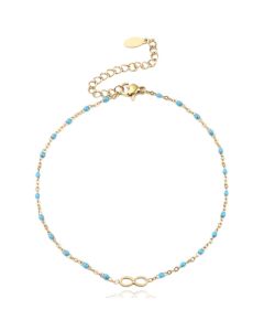 Enkelband Goud & Emaille - Infinity Blue