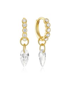 Exclusieve Elenza Gouden Oorbellen met Witte Zirkonia – Klassieke Dames Sieraden