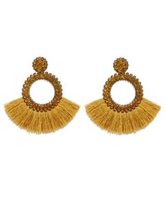 Fringe Oorbellen met gele Strass van Cilla Jewels